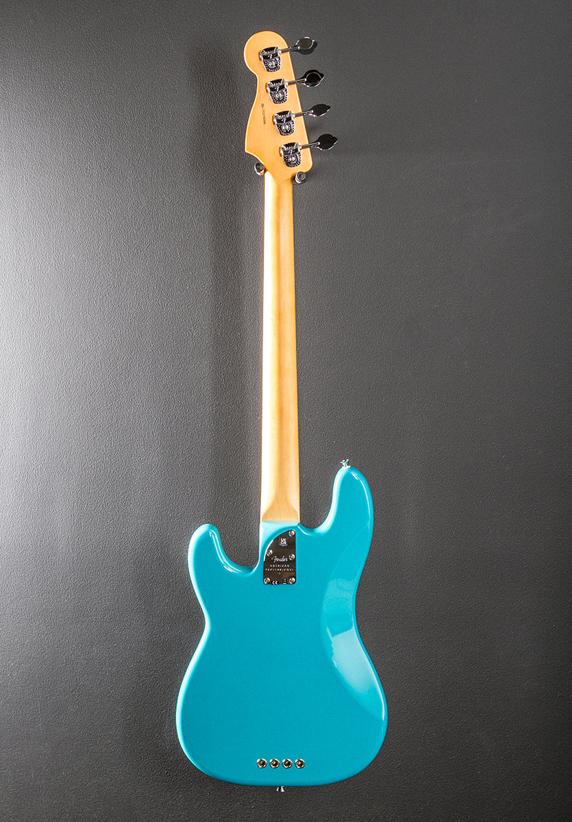 American Professional II Precision Bass - Miami Blue w/Maple