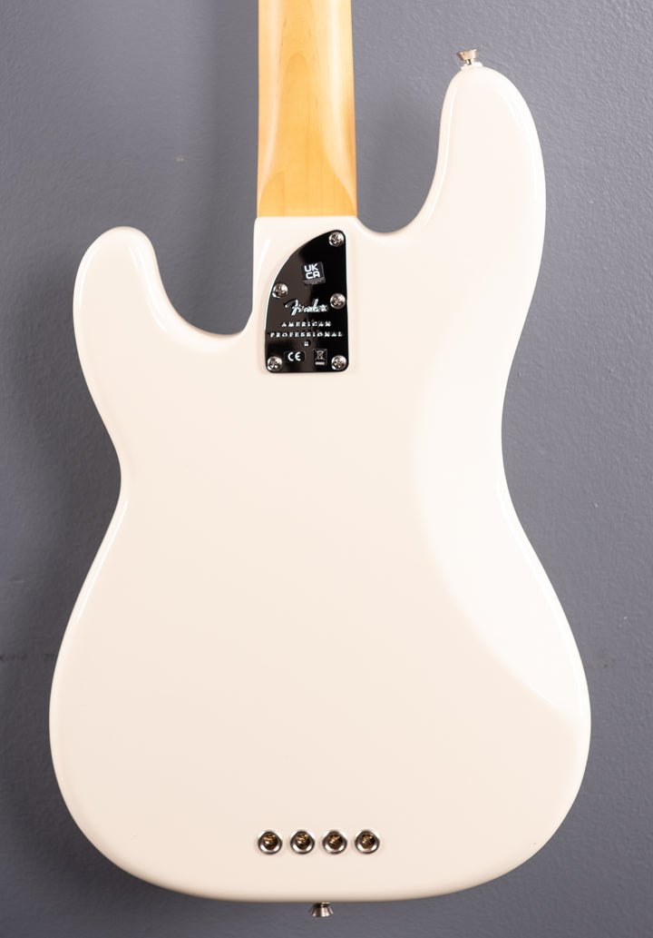 American Professional II Precision Bass - Olympic White w/Maple