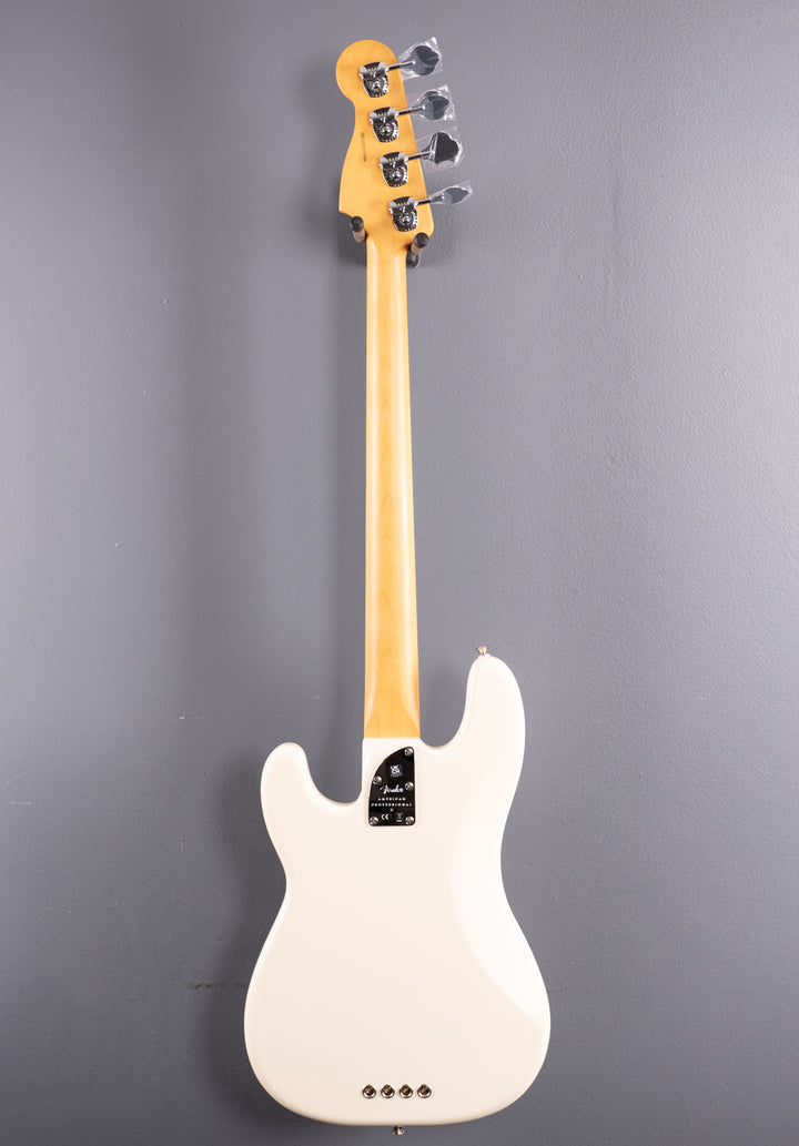 American Professional II Precision Bass - Olympic White w/Maple
