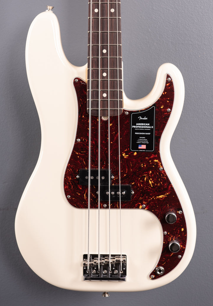 American Professional II Precision Bass - Olympic White w/Maple