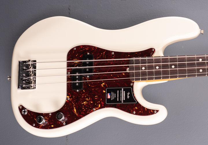 American Professional II Precision Bass - Olympic White w/Maple